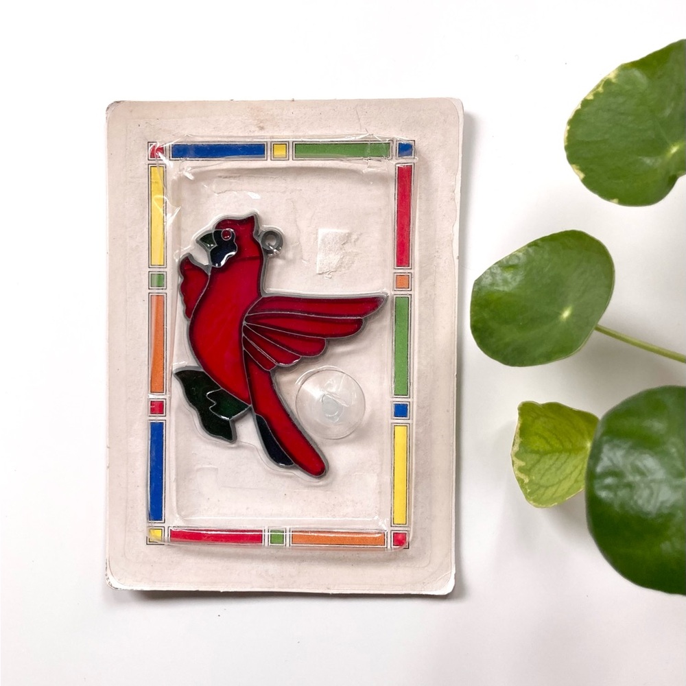 Vintage Readers Digest Red Cardinal Sun Catcher Unopened Vintage Bird Ornament
